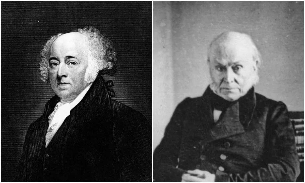 John Adams (L) often wrote to his son John Quincy Adams (R) about the importance of religion and morality to their growth. (Hulton Archive/Getty Images, Henry Guttmann/Hulton Archive/Getty Images)