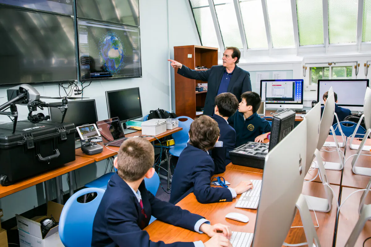 While high technology levels in classrooms allow students to use advanced systems to solve real-world problems in partnership with organizations such as NASA, some educators say there are risks involved for children's development. (Courtesy of Northern Academy of the Arts)