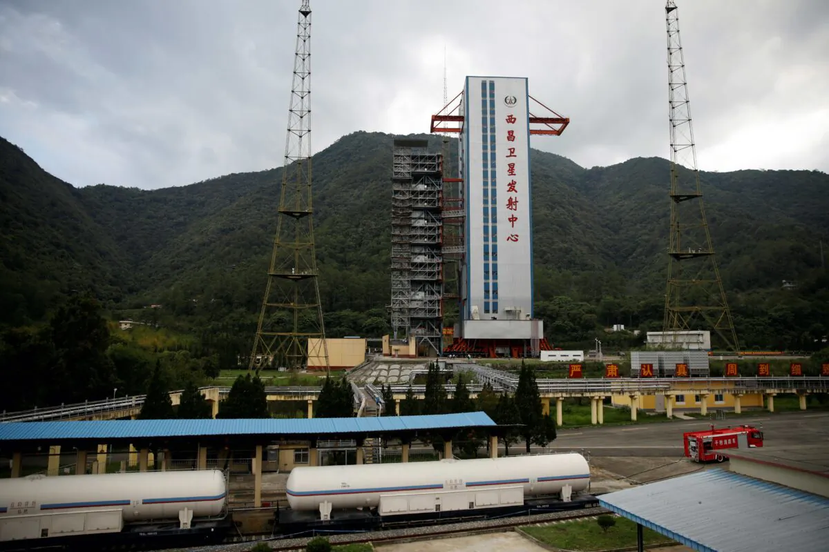 The launch pad of the Xichang Satellite Launch Center is seen the day before the Beidou-3 satellite, the last satellite of China's Beidou Navigation Satellite System, is set to launch in Sichuan province, China, on June 15, 2020. (Carlos Garcia Rawlins/Reuters)