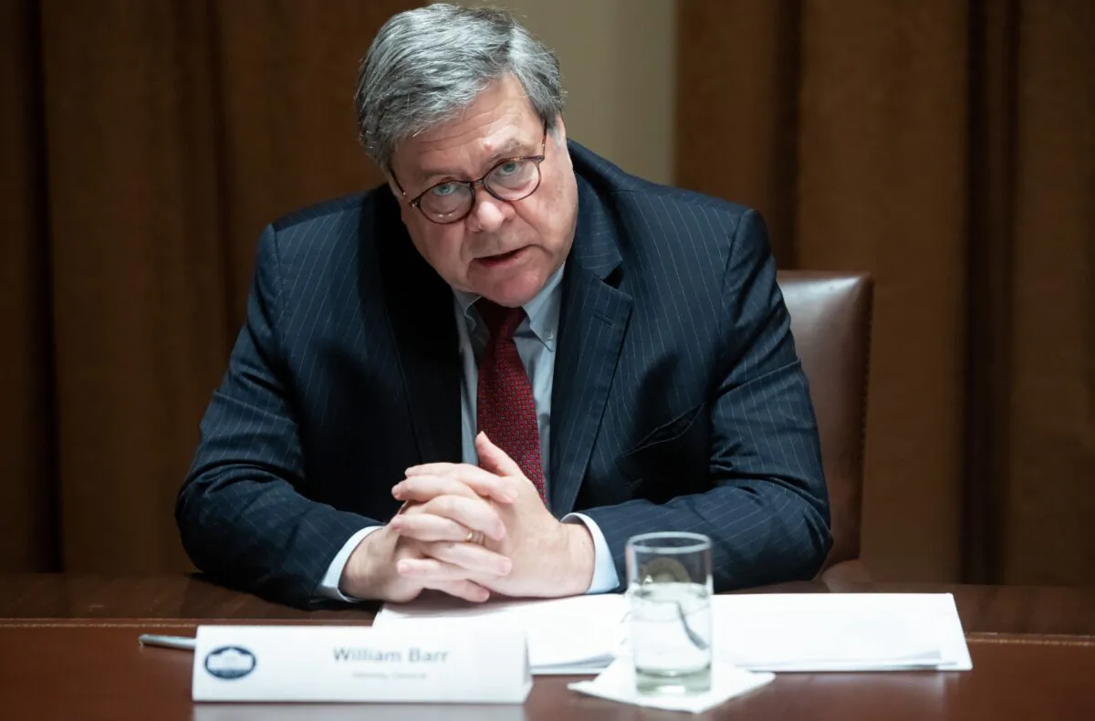 U.S. Attorney General Bill Barr speaks during a roundtable meeting on seniors with  President Donald Trump in the Cabinet Room at the White House in Washington on June 15, 2020. (Saul Loeb/AFP via Getty Images)