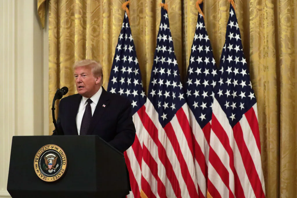 President Donald Trump speaks during an East Room event to announce the “PREVENTS Task Force” at the White House on June 17, 2020. (Alex Wong/Getty Images)
