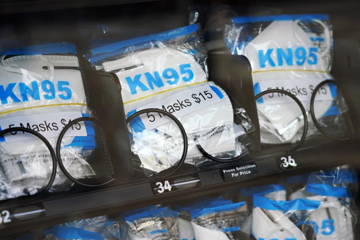 KN95 masks for sale at a face mask vending machine during the coronavirus pandemic on May 29, 2020, in New York. (Cindy Ord/Getty Images)