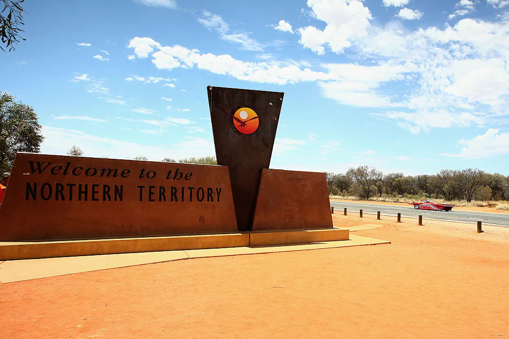 The border between the Northern Territory and South Australia outside of Kulgerra, Australia on Oct. 20, 2015 (Mark Kolbe/Getty Images for The World Solar Challange)