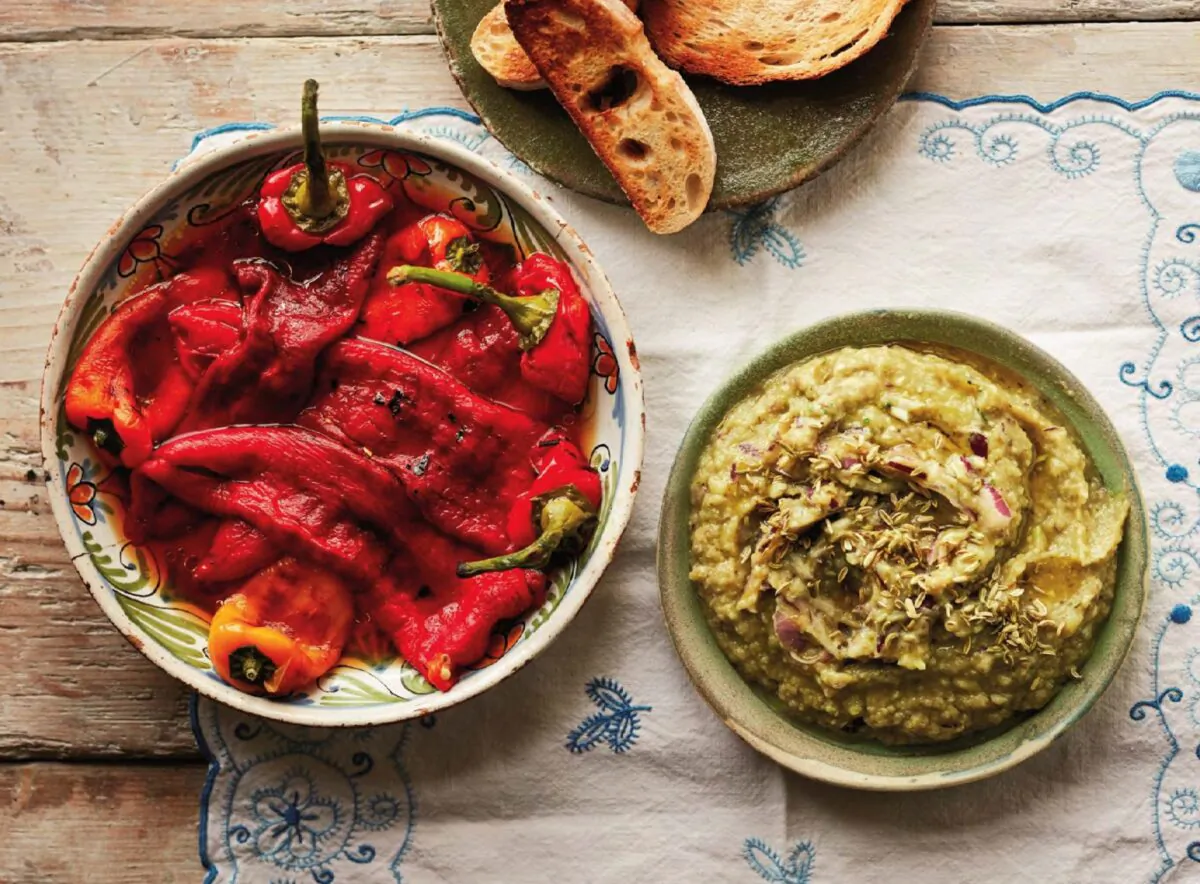 These roasted peppers and eggplant dip are always on a table of Romanian starters, and always together. (Jamie Orlando Smith Photography)