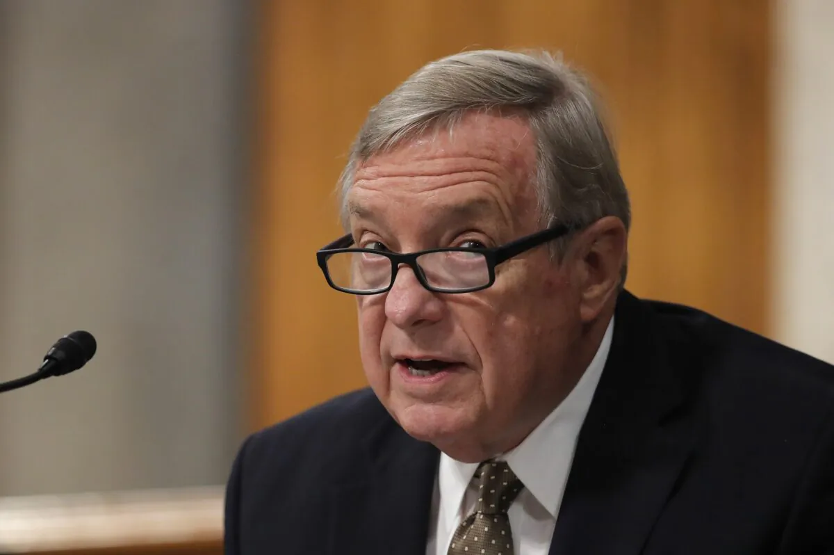 Sen. Dick Durbin (D-Ill.) speaks during a hearing in Washington on June 11, 2020. (Carolyn Kaster/Pool/Getty Images)