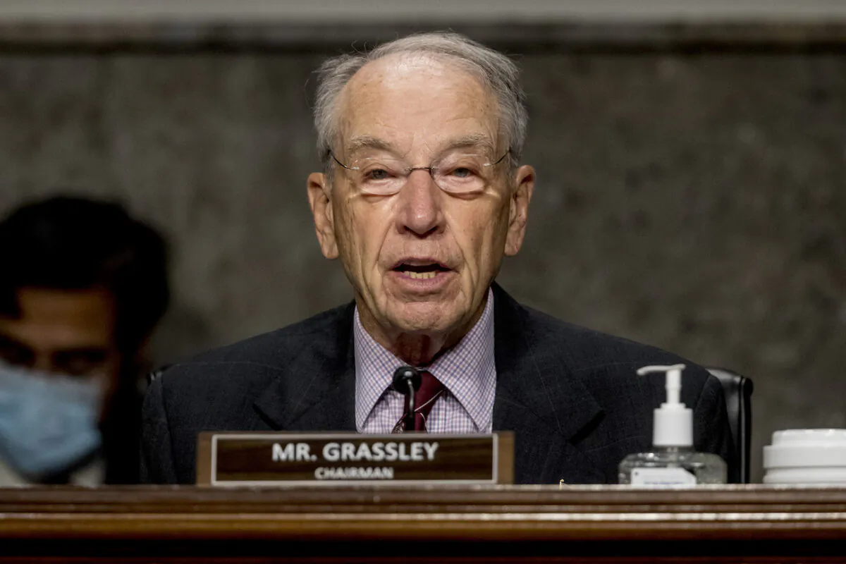 Chairman Sen. Chuck Grassley (R-Iowa) speaks at a Senate Finance Committee hearing on Capitol Hill in Washington, on June 17, 2020. (Andrew Harnik-Pool/Getty Images)
