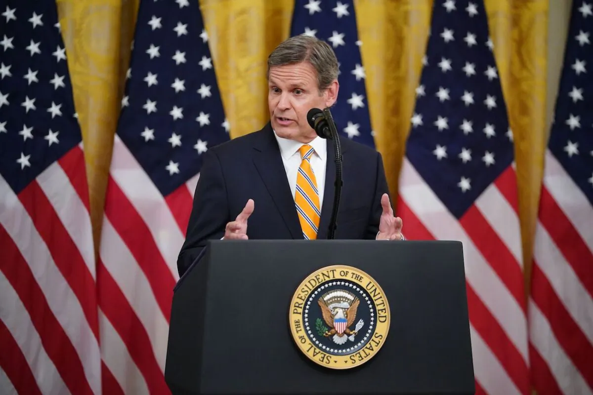 Tennessee Gov. Bill Lee speaks in the White House in Washington on April 30, 2020. (Mandel Ngan/AFP via Getty Images)