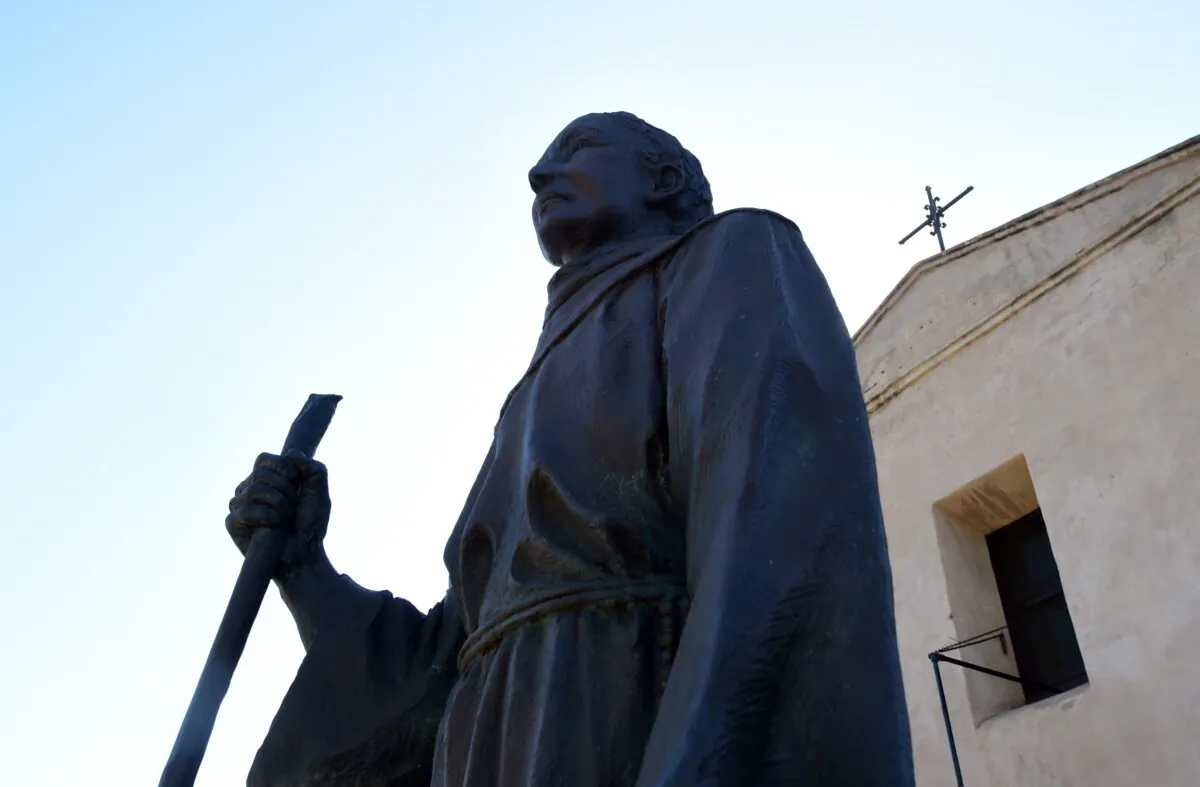 A statue of Junipero Serra in San Gabriel, Calif., in a file photograph. Statues of Serra, Union General Ulysses S. Grant, and Francis Scott Key were pulled down in San Francisco, Calif., on June 19, 2020. (Frederic J. Brown/AFP via Getty Images)