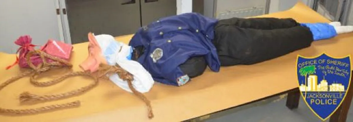 A mannequin found hanging from an overpass in Jacksonville, Fla., on June 20, 2020. (Jacksonville Sheriff's Office)