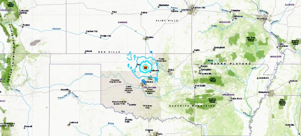 An earthquake that struck northern Oklahoma on Saturday night was felt across the entire state, including Tulsa---right after President Donald Trump finished his rally before thousands of attendees. (USGS)