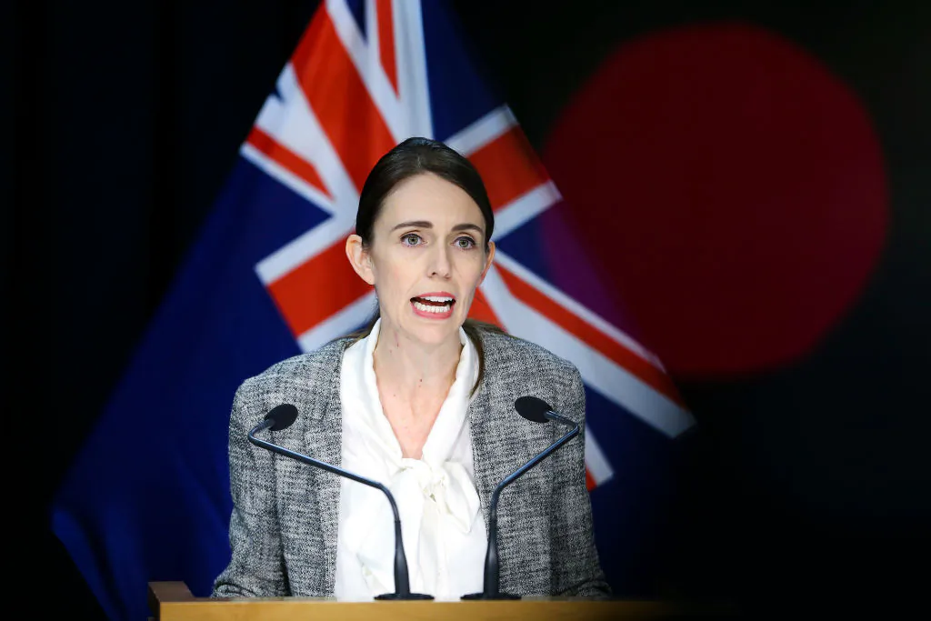 Prime Minister Jacinda Ardern speaks to media during a press conference at Parliament on June 17, 2020 in Wellington, New Zealand. (Hagen Hopkins/Getty Images)
