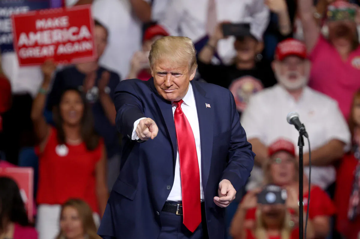 President Donald Trump arrives at a campaign rally at the BOK Center in Tulsa, Okla., on June 20, 2020. (Win McNamee/Getty Images)