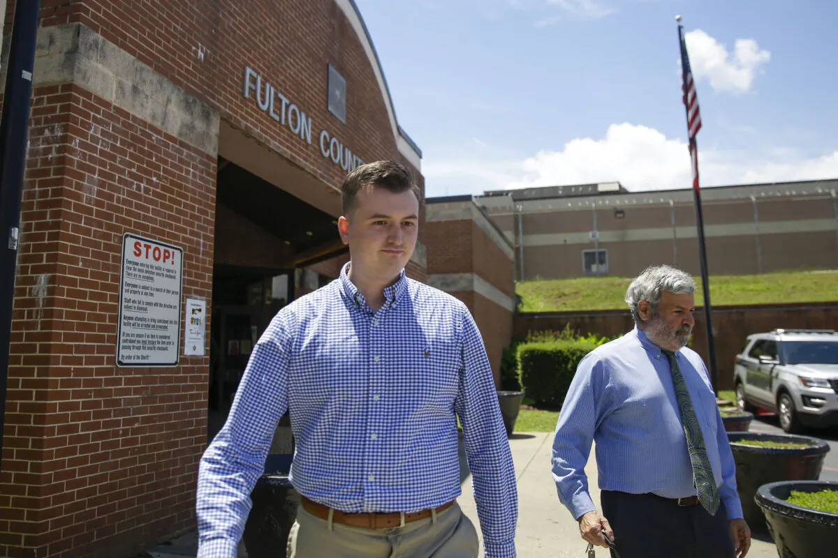 Former Atlanta Police officer Devin Brosnan walks following his release from the Fulton County Jail in Atlanta, Ga., on June 18, 2020. (Brynn Anderson/AP Photo)