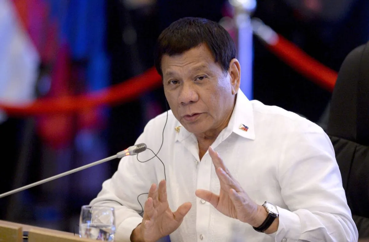 Philippine President Rodrigo Duterte on the sidelines of the 31st ASEAN Summit at the Philippine International Convention Center in Manila on Nov. 13, 2017. (Noel Celis/AFP via Getty Images)