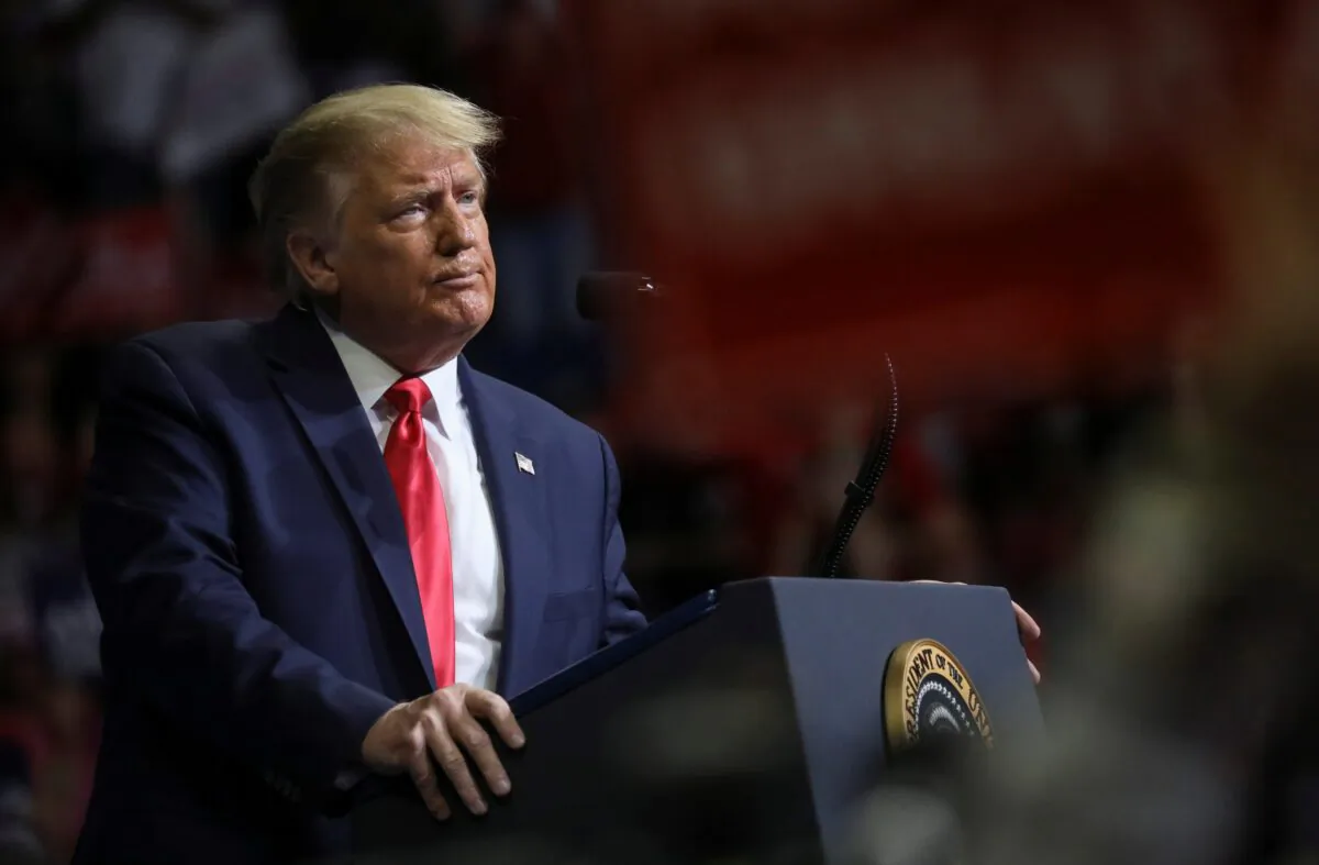President Donald Trump at a campaign rally at the BOK Center in Tulsa, Okla., on June 20, 2020. (Leah Millis/Reuters)