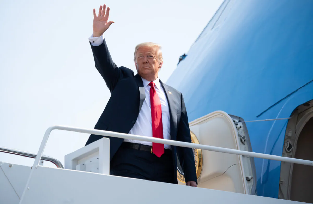 President Donald Trump boards Air Force One prior to departure from Joint Base Andrews in Maryland on June 23, 2020. (Saul Loeb/AFP via Getty Images)