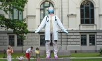 20-Foot Statue in Latvia Honors Front Line Workers Fighting Covid-19 Around the World