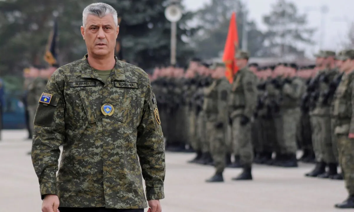 Kosovo's President Hashim Thaci attends a ceremony of the security forces, in Pristina, Kosovo, on Dec. 13, 2018. (Laura Hasani/Reuters)