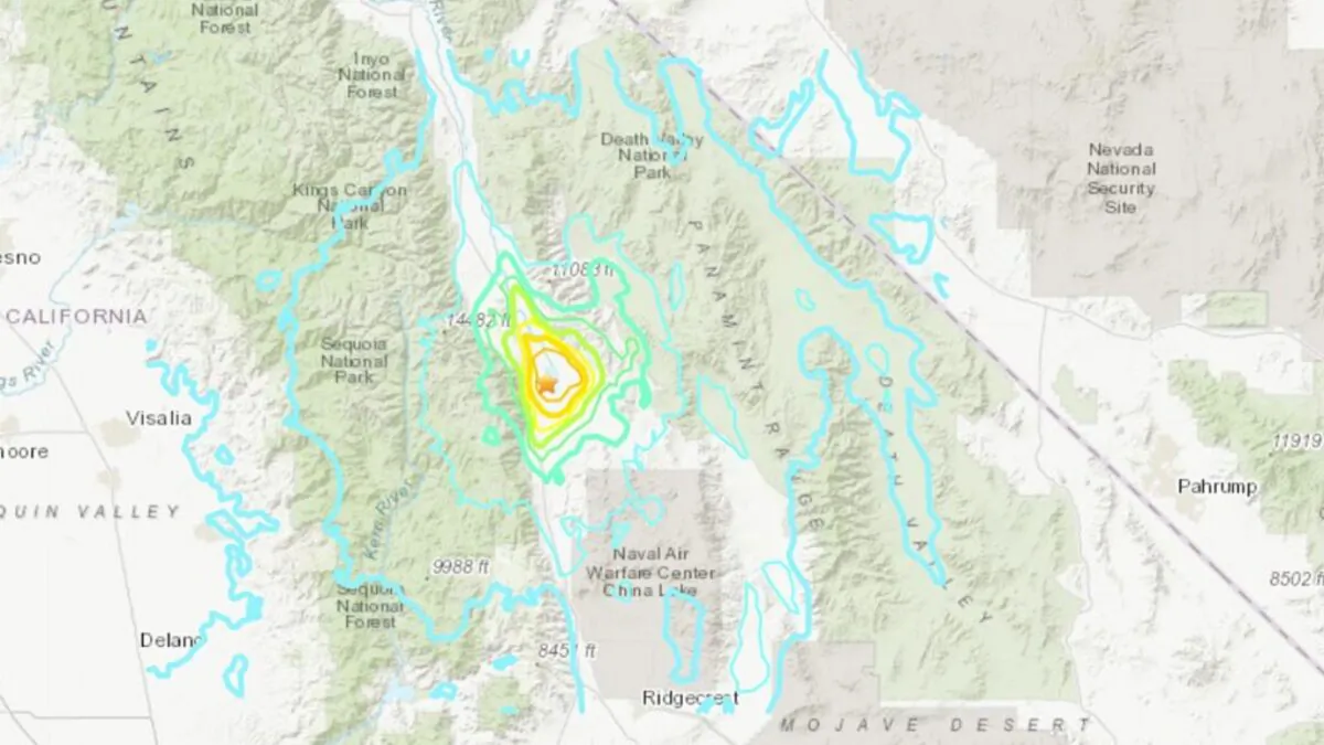 A magnitude 5.8 earthquake rattled Central California on Wednesday. (USGS)

