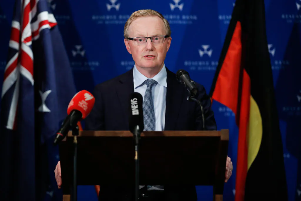 SYDNEY, AUSTRALIA - MARCH 19: Governor of the Reserve Bank of Australia, Philip Lowe, makes a speech on March 19, 2020 in Sydney, Australia. (Brendon Thorne/Getty Images)