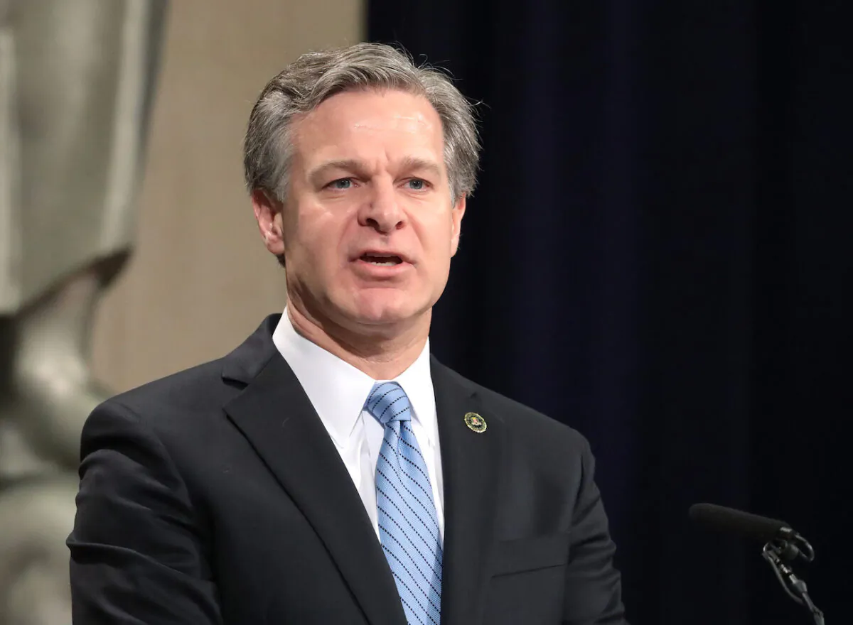 FBI Director Christopher Wray at the Justice Department in Washington, on Oct. 4, 2019. (Mark Wilson/Getty Images)
