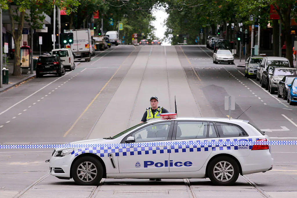 Police at Bourke Street Mall in the CBD on January 21, 2017 in Melbourne, Australia. (Wayne Taylor/Getty Images)