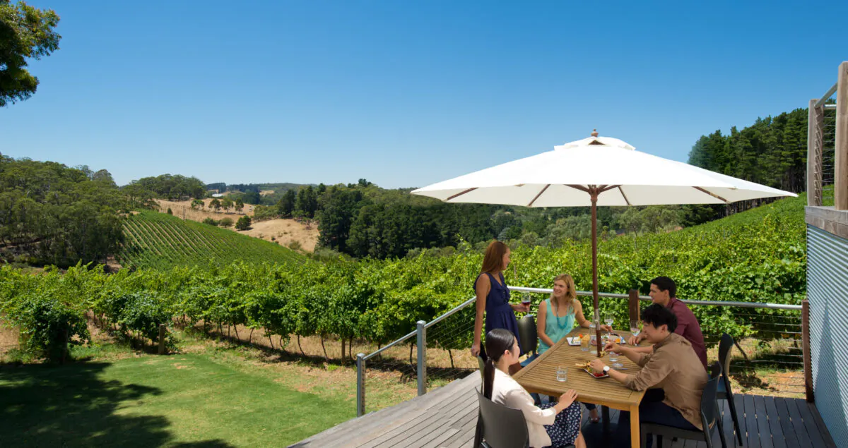 Mt Lofty Ranges Vineyard in Adelaide Hills, Australia. (Courtesy of South Australian Tourism Commission)