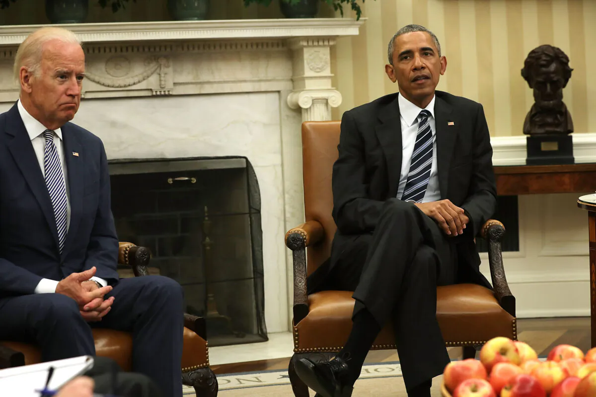 President Barack Obama and Vice President Joe Biden in the Oval Office of the White House June 13, 2016, in Washington. (Alex Wong/Getty Images)