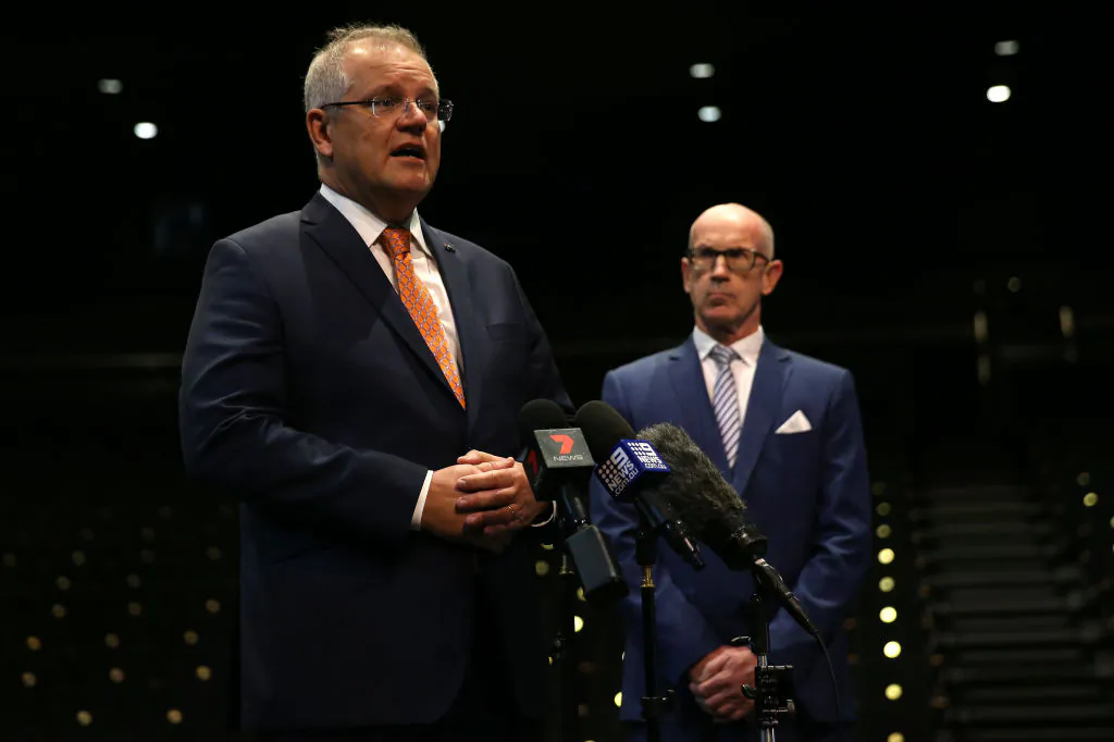 Australian Prime Minister Scott Morrison speaks during a press conference in Sydney, Australia on June 25, 2020. (Matt Blyth/Getty Images)