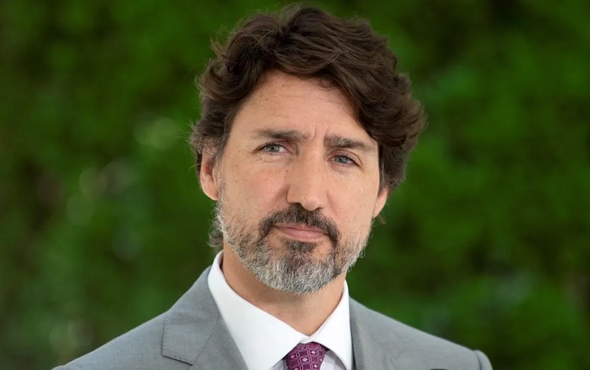 Prime Minister Justin Trudeau looks at a reporter as he listens to a question during a news conference outside Rideau Cottage in Ottawa, on June 29, 2020. (Adrian Wyld/The Canadian Press)