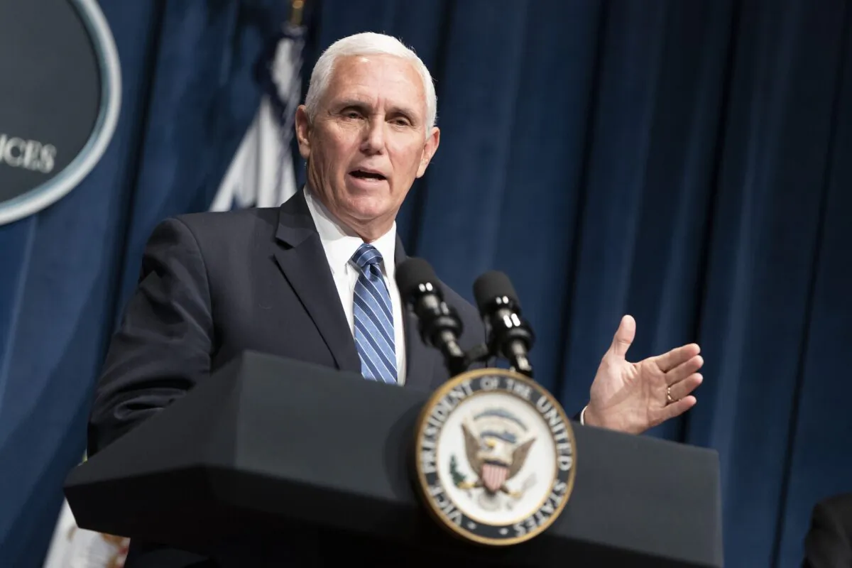 Vice President Mike Pence speaks at the Department of Health and Human Services in Washington on June 26, 2020. (Joshua Roberts/Getty Images)