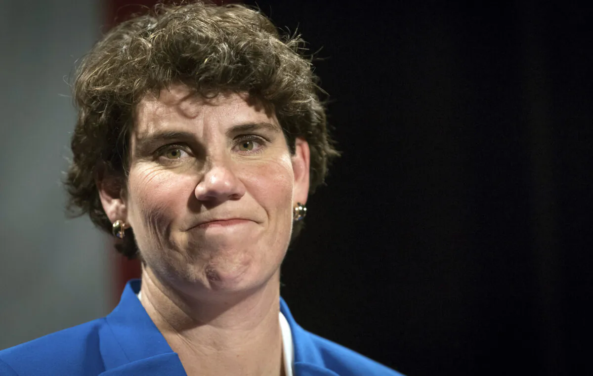Amy McGrath speaks to supporters in Richmond, Ky., on Nov. 6, 2018. (Bryan Woolston/ File/AP Photo)