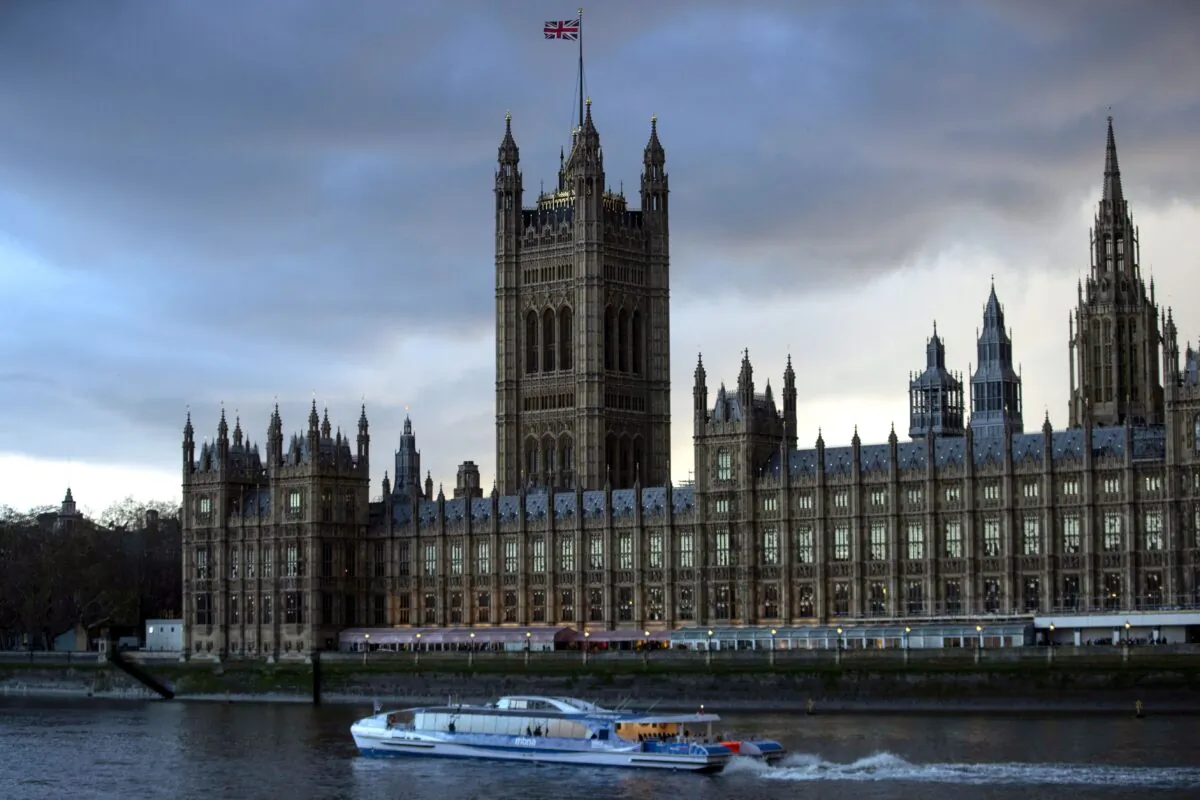 Storm clouds pass over the Houses of Parliament in London on April 2, 2019. (Dan Kitwood/Getty Images)
