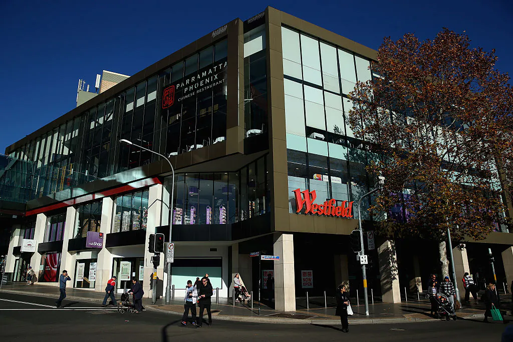 People walk past Westfield shopping centre in central Parramatta on June 3, 2015 in Sydney, Australia. (Cameron Spencer/Getty Images)