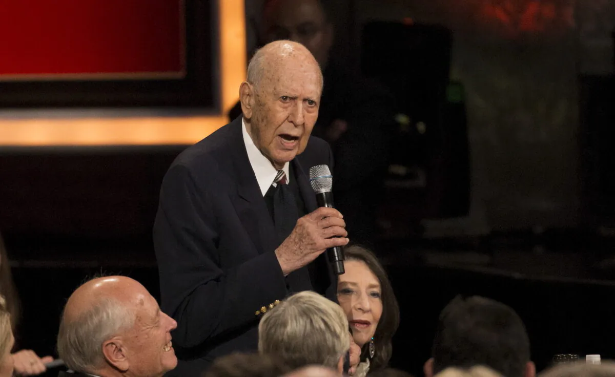 Actor Carl Reiner speaks at the American Film Institute's 43rd Life Achievement Award at the Dolby theatre in Hollywood, Calif., on June 4, 2015. (Mario Anzuoni/Reuters)