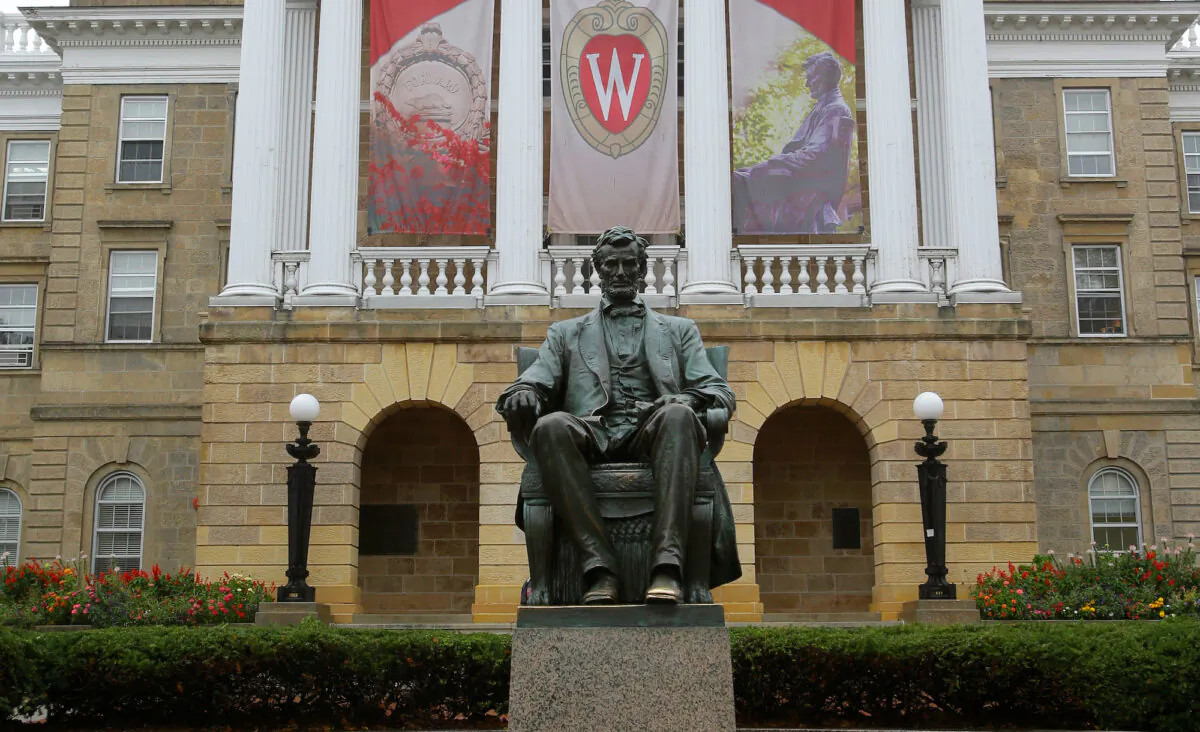 An outside view of Bascom Hall on the campus of the University of Wisconsin in Madison, Wis., on Oct. 12, 2013. (Mike McGinnis/Getty Images)