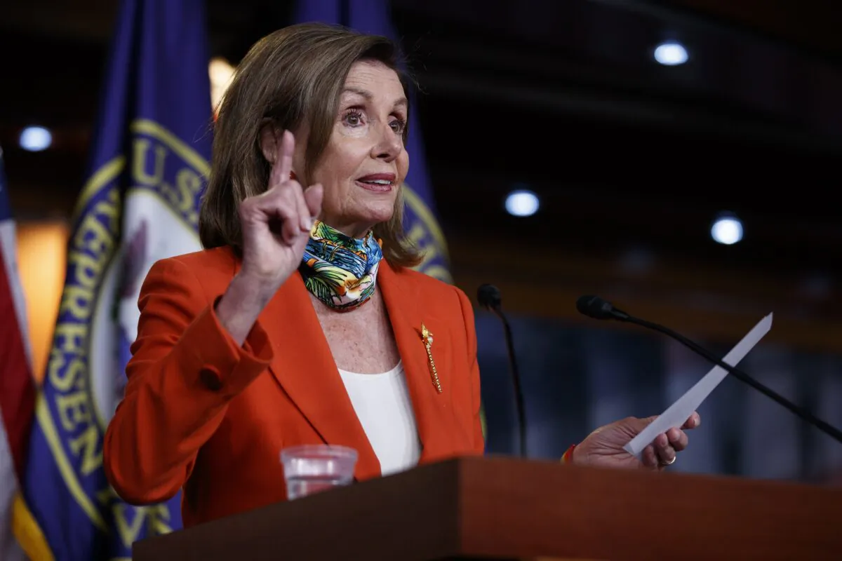 House Speaker Nancy Pelosi (D-Calif.) speaks at a news conference on Capitol Hill in Washington on June 26, 2020. (Carolyn Kaster/AP Photo)