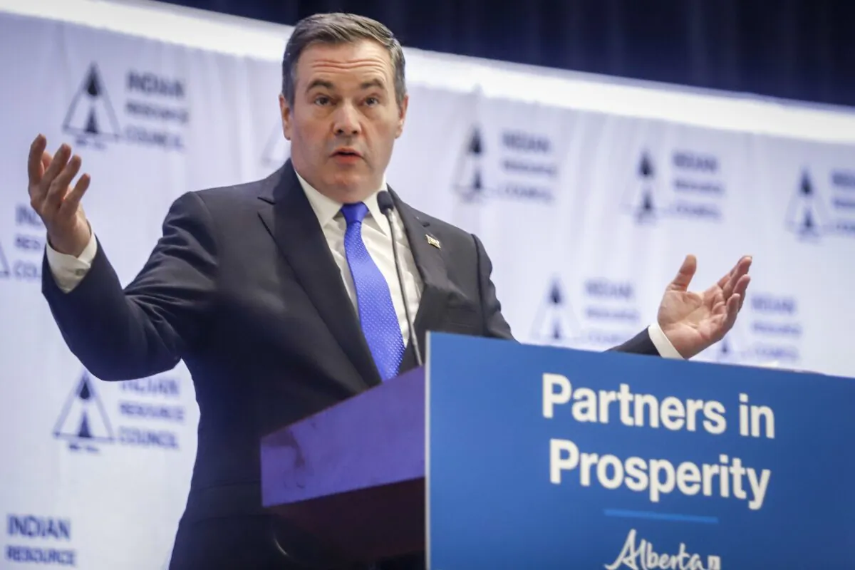 Alberta Premier Jason Kenney speaks at an event in Calgary on Feb. 26, 2020. (The Canadian Press/Jeff McIntosh)