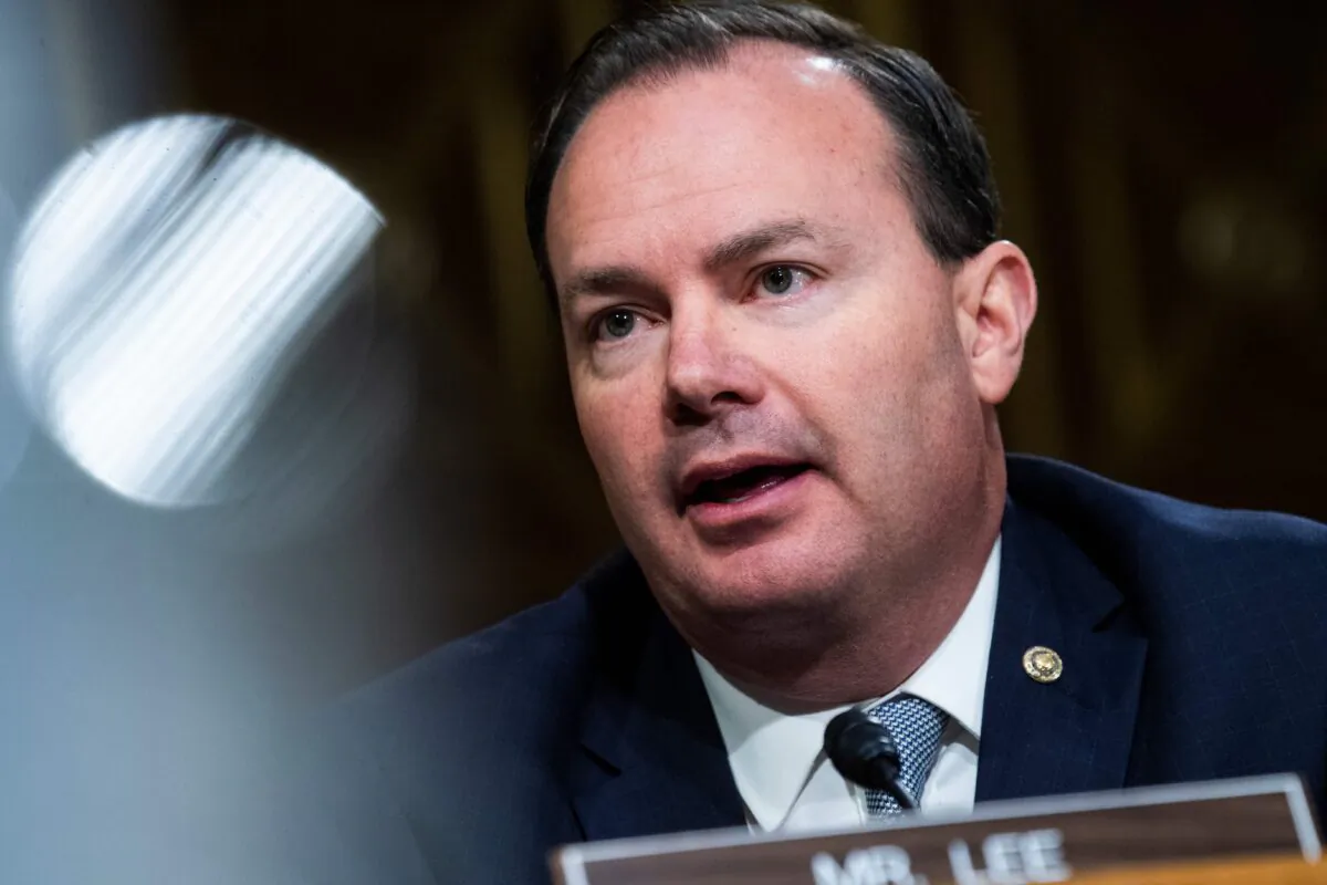 Sen. Mike Lee (R-Utah) speaks in Washington, on June 2, 2020. (Tom Williams/Pool/Getty Images)