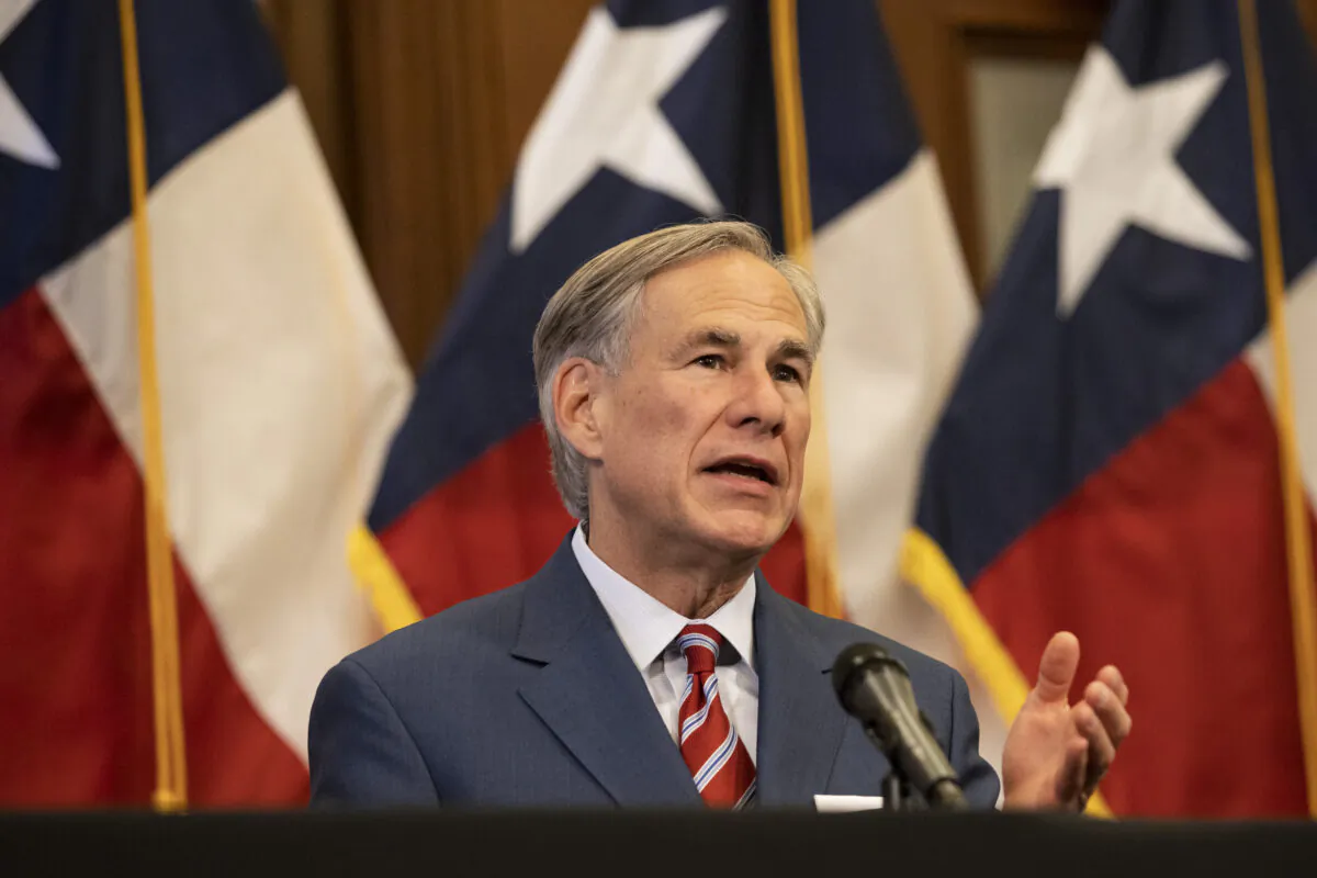 Texas Gov. Greg Abbott speaks at a press conference in Austin, Texas, on May 18, 2020. (Lynda M. Gonzalez/Pool/Getty Images)