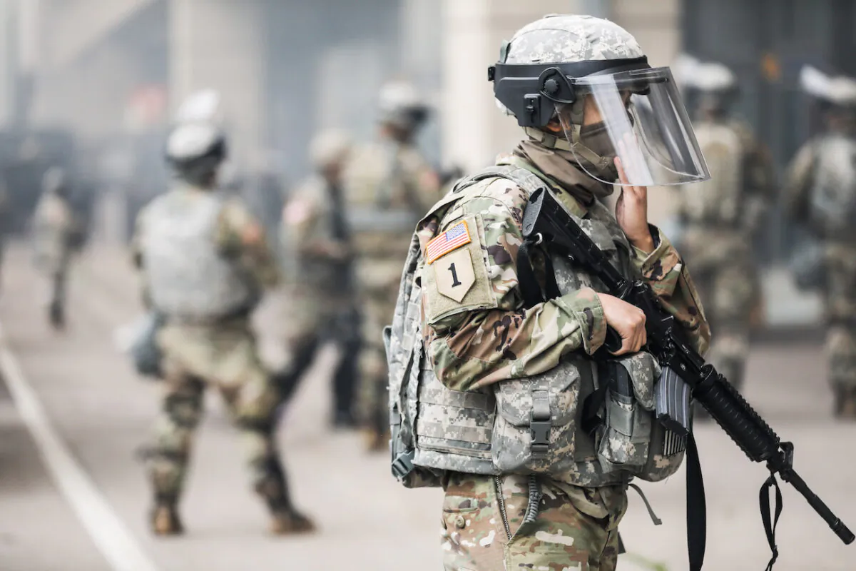 National Guard members are seen in a file photo.  (Charlotte Cuthbertson/The Epoch Times)
