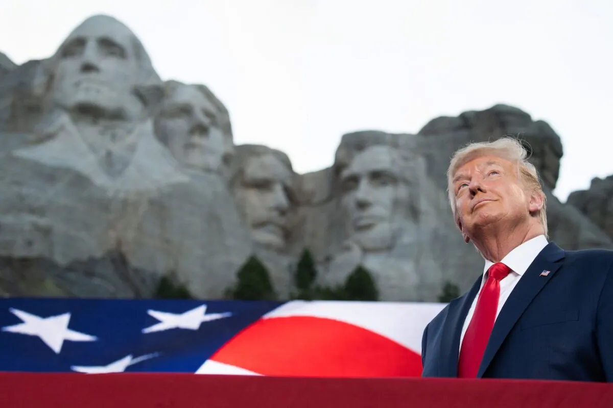 President Donald Trump arrives for the Independence Day events at Mount Rushmore National Memorial in Keystone, South Dakota, on July 3, 2020. (Saul Loeb/AFP via Getty Images)