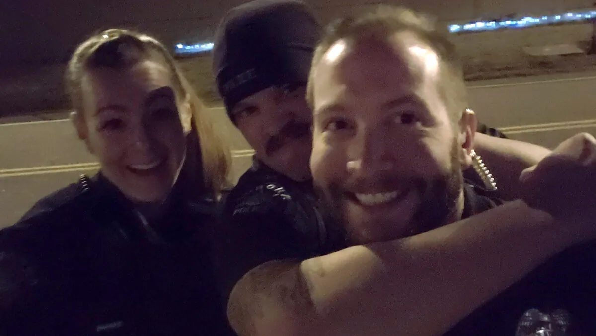 (L-R) Officers Erica Marrero, Jaron Jones, and Kyle Dittrich in Aurora, Colo. (Aurora Police Department via AP)