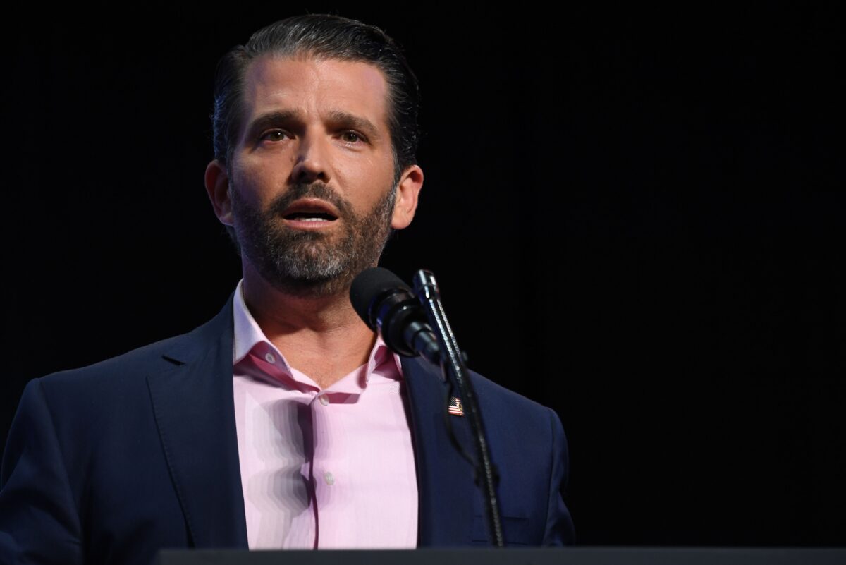 Donald Trump Jr. speaks during an event in Phoenix, Ariz., on June 23, 2020. (Saul Loeb/AFP via Getty Images)