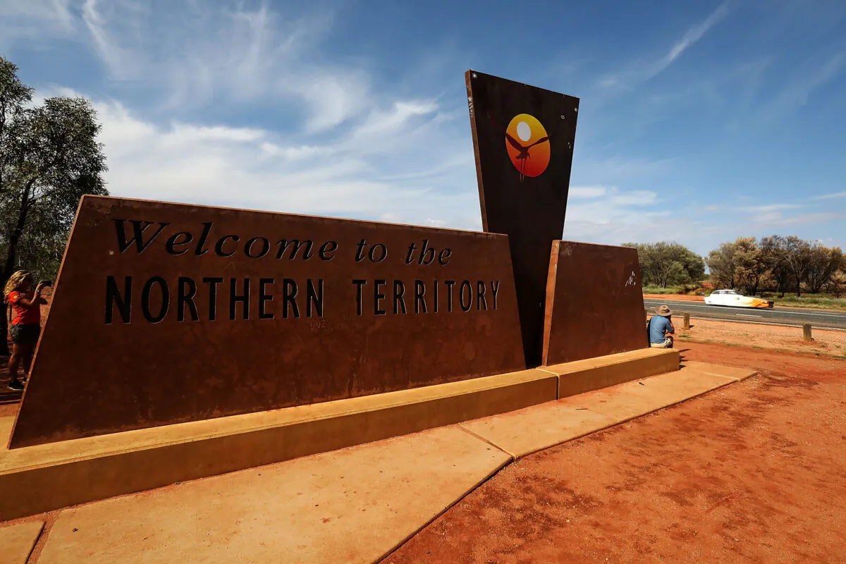 Border from the Northern Territry into South Australia, Kulgera, Australia on October 10, 2017. (Mark Kolbe/Getty Images for SATC)