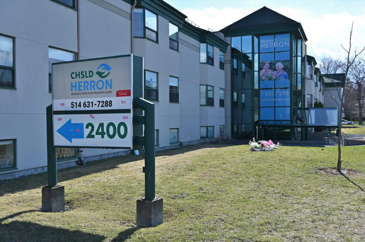 The Herron private nursing home in Dorval, west of Montreal, Canada, on April 16, 2020. (Eric Thomas/AFP via Getty Images)