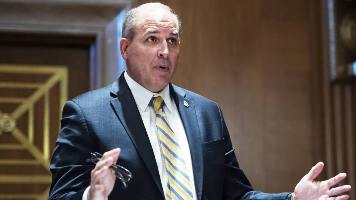 Mark A. Morgan, acting commissioner of the U.S. Customs and Border Protection, speaks at the Dirksen Senate Office Building in Washington on June 25, 2020. (Tom Williams-Pool/Getty Images)