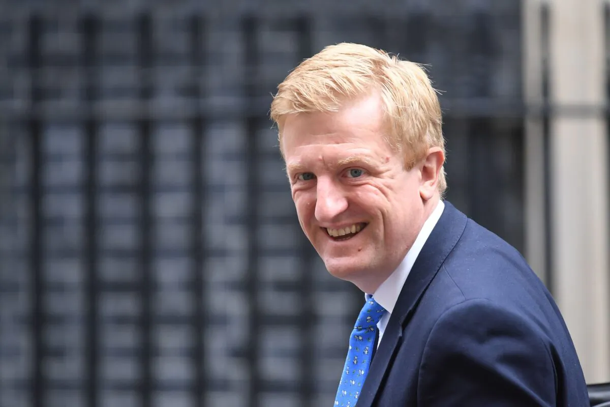 UK Culture Secretary Oliver Dowden walks on Downing Street in central London on June 17, 2020. (Daniel Leal-Olivas /AFP via Getty Images)