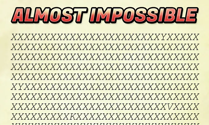 Can You Find the Odd Letters in the Sea of Xs? If You Find Them All, You May Be a Genius