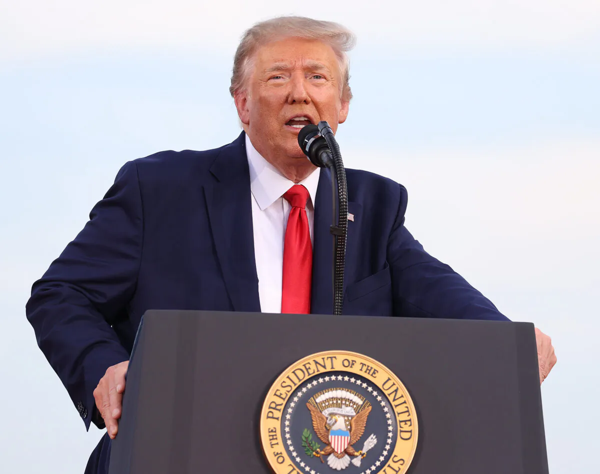 President Donald Trump speaks during an event on the South Lawn of the White House in Washington on July 4, 2020. (Tasos Katopodis/Getty Images)